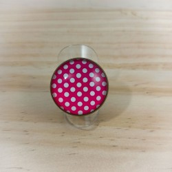 Bague Pois rose et blanc