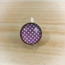 Bague Pois lilas et blanc