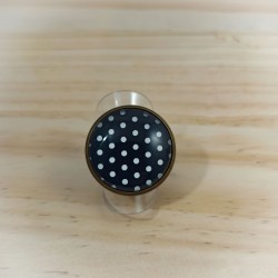 Bague Pois noir et blanc