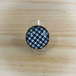 Bague Vichy noir et blanc