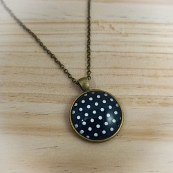 Collier Pois noir et blanc