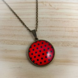 Collier Pois rouge et noir
