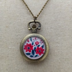Sautoir montre Red Flowers