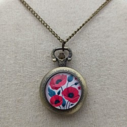 Sautoir montre Coquelicots