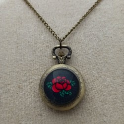 Sautoir montre Old School Rose