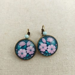 Boucles cabochons Emerald...