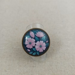 Bague cabochon Emerald Flowers