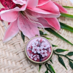 Pilulier 3 cases Sakura - red