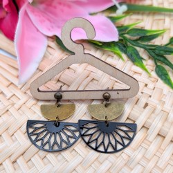 Boucles d'oreilles Gatsby noir