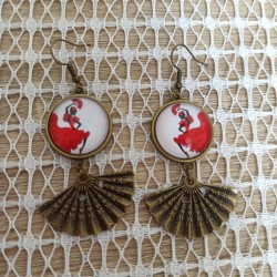 Boucles cabochon Flamenca